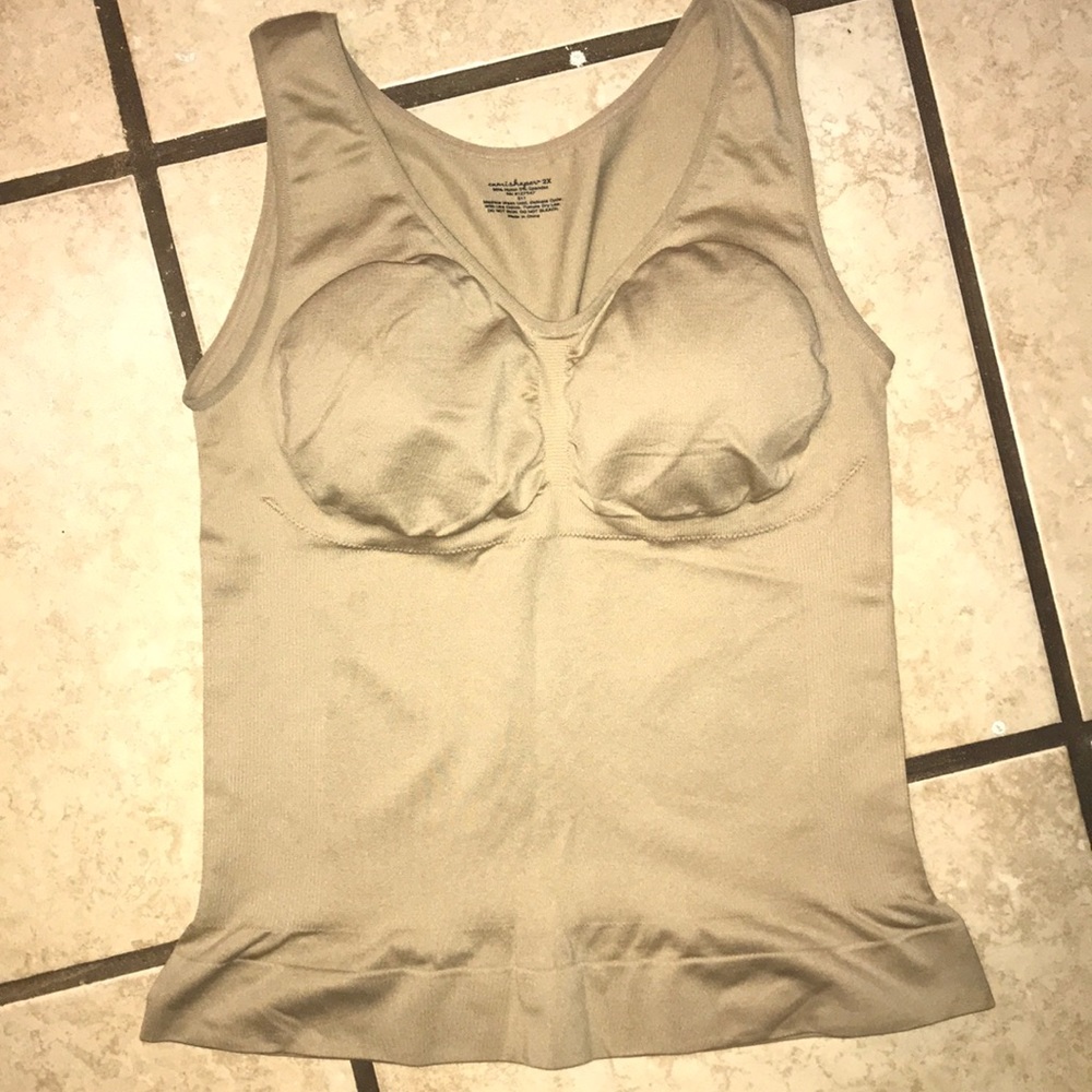 Plus size nude cami shaper with built in support